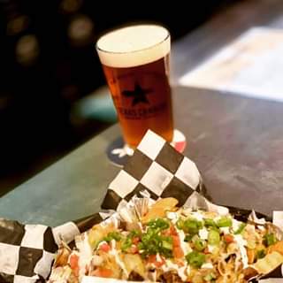 Loaded fries with beer cheese and of course a beer????#fries #beer #craftbeer #t